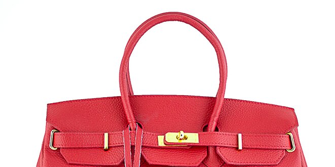 Dámska červená kabelka so zámčekom Roberto Buono