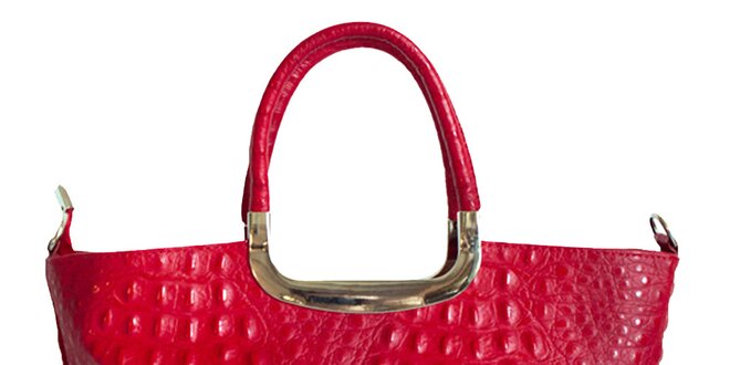 Dámska červená kabelka s reliéfnym povrchom Roberto Buono