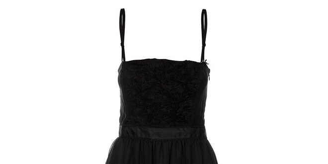 Dámske čierne hodvábne korzetové šaty Miss Sixty