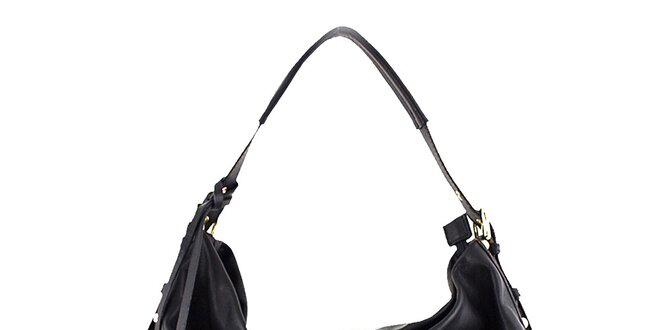 Dámska čierna kabelka s ozdobnými krúžkami Roberto Buono