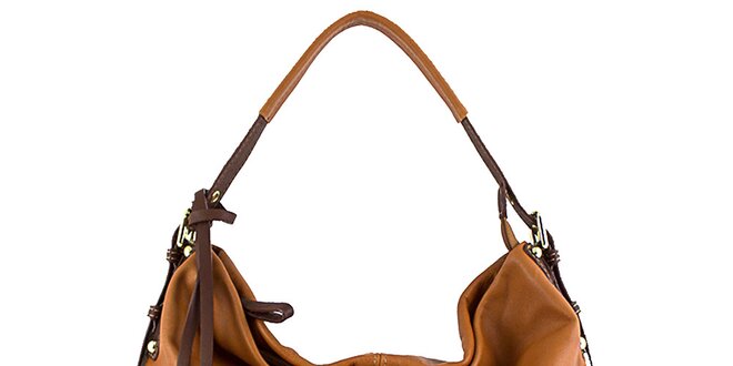 Dámska koňaková kabelka s ozdobnými krúžkami Roberto Buono