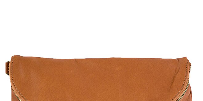 Dámska koňaková kožená listová kabelka Roberto Buono