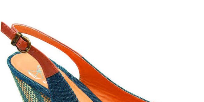 Dámske modro-hnedé sandálky Elisabeth