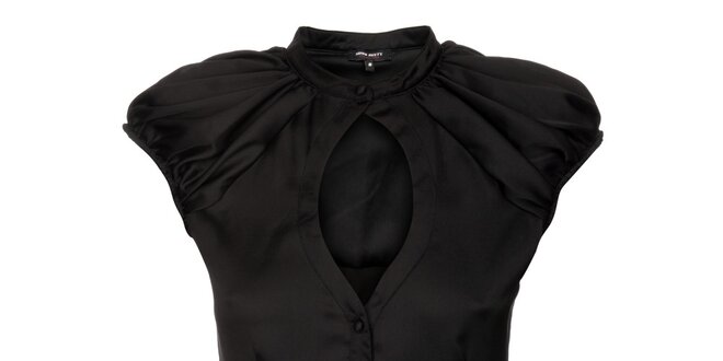 Dámska čierna hodvábna košeľa Miss Sixty s veľkým priestrihom