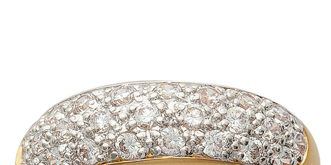 Dámsky zlatý prsteň s kryštálikmi La Mimossa