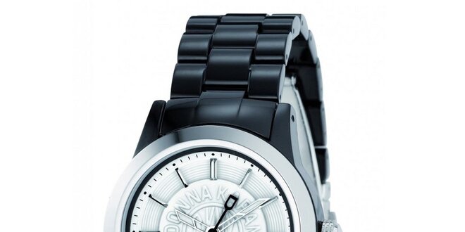 Dámske analógové hodinky s čiernym remienkom DKNY