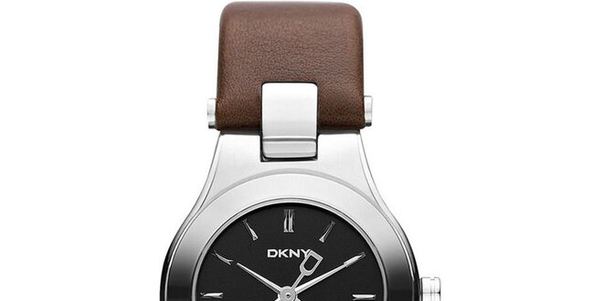 Dámske hodinky s hnedým remienkom DKNY
