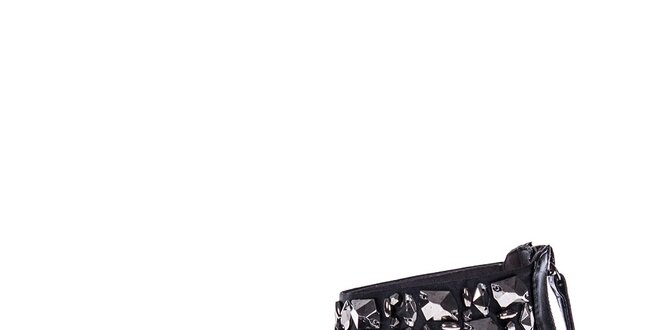 Dámske čierne sandálky s kamienkami a flitrami Roberto Botella