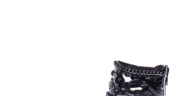 Dámske čierne sandálky s retiazkami Roberto Botella