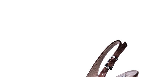 Dámske hnedé lodičky s otvorenou pätou Roberto Botella