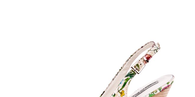 Dámske béžové lodičky s kvetinovou potlačou Roberto Botella