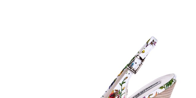 Dámske biele lodičky s kvetinovou potlačou Roberto Botella