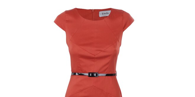 Dámske oranžové púzdrové šaty Estella