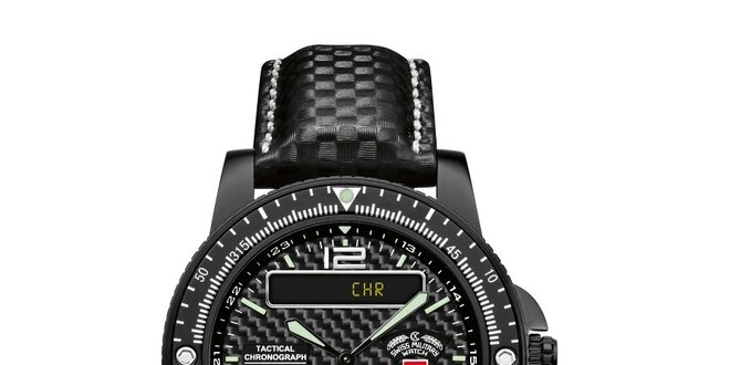 Pánske čierne analogo-digitálne hodinky Swiss Military
