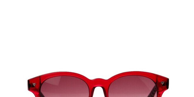 Dámske červené okuliare s pruhovanými stranicami Marc Jacobs