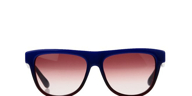 Unisex modré slnečné okuliare s pruhovanými stranicami Marc Jacobs