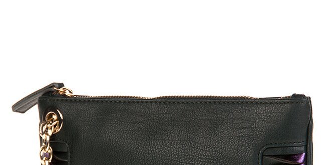 Dámska čierno-fialová listová kabelka Versace Jeans
