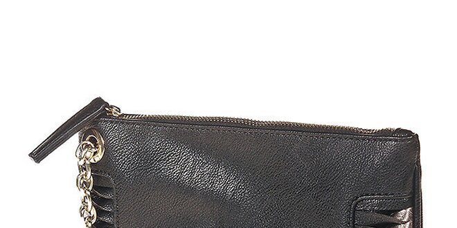 Dámska čierno-metalická listová kabelka Versace Jeans