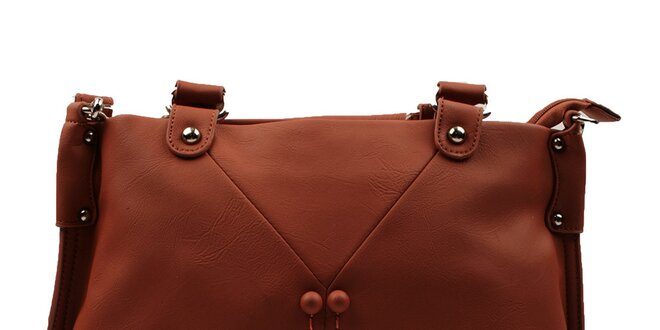 Dámska hnedá kabelka s gombíkmi Pierre Cardin