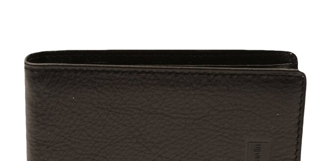 Pánska obdĺžniková čierna reliéfna kožená peňaženka Pierre Cardin