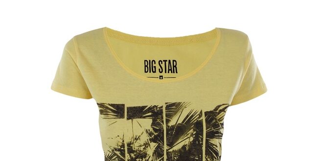 Dámske žlté tričko s čiernou potlačou Big Star