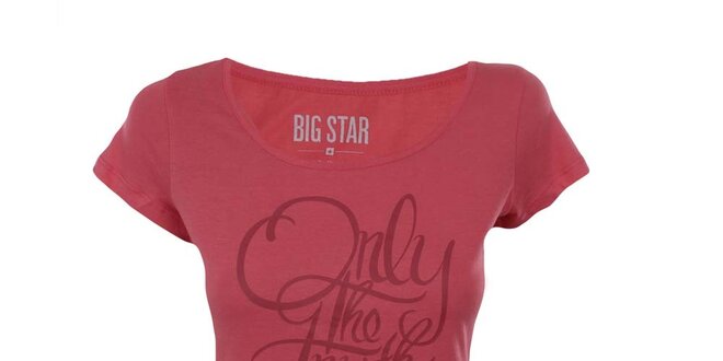 Dámske červené tričko s nápisom Big Star