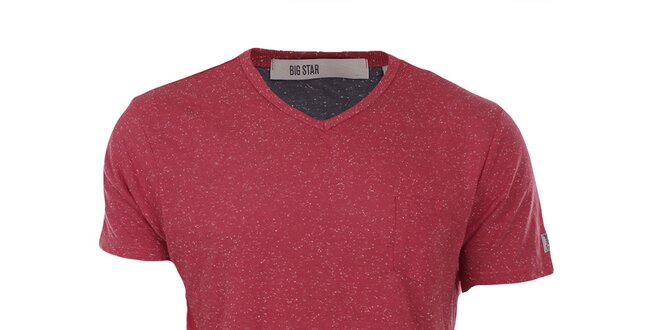Pánske červené melírované tričko Big Star