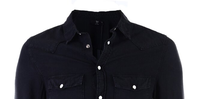 Pánska čierna džínsová košeľa Ron Abraham