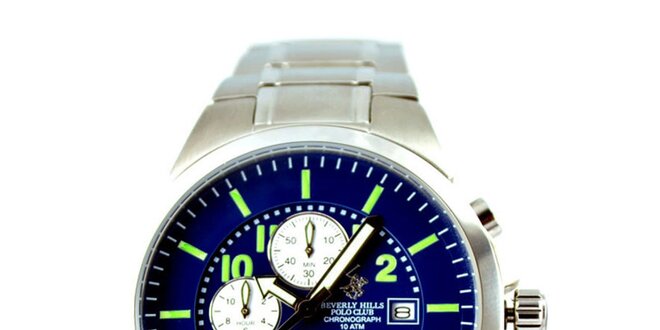 Pánske hodinky s modrým ciferníkom Beverly Hills Polo Club
