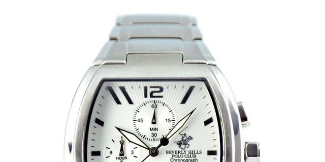 Pánske zaoblené hodinky s chronografom Beverly Hills Polo Club