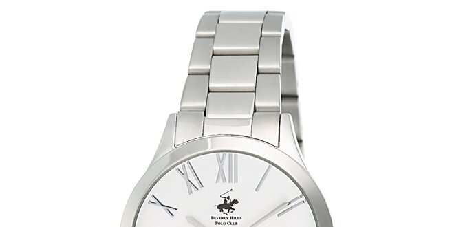 Dámske strieborné hodinky s malou sekundovkou Beverly Hills Polo Club