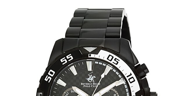 Pánske čierne hodinky Beverly Hills Polo Club