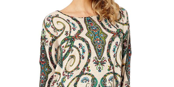 Dámsky sveter s farebným paisley vzorom Miss Jolie