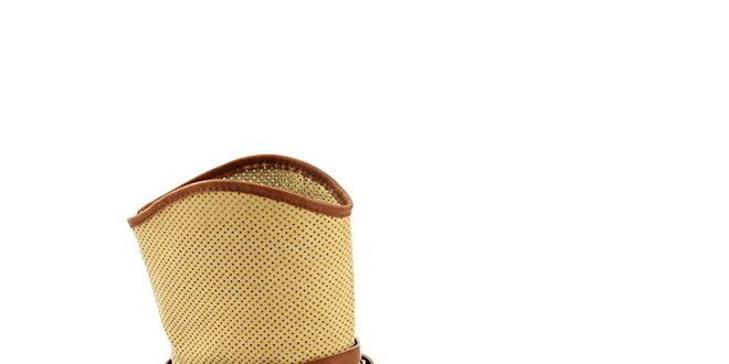 Dámske béžové topánky s hnedým remienkom Colorful