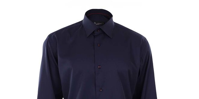 Pánska tmavo modrá košeľa s červenými detailmi Dicotto