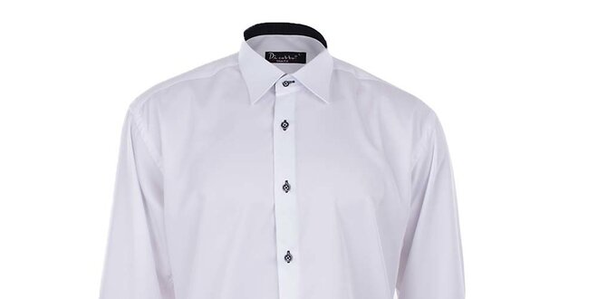 Pánska biela košeľa s kontrastnou légou Dicotto