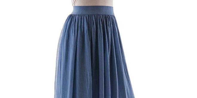 Dámska dlhá modrá hodvábna sukňa Keysha