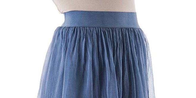 Dámska krátka modrá hodvábna sukňa Keysha