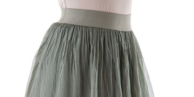Dámska krátka zelená hodvábna sukňa Keysha