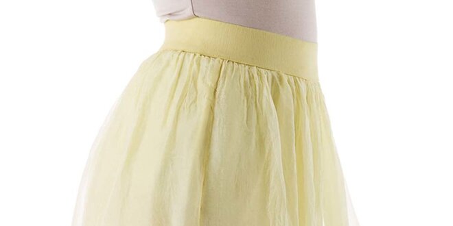 Dámska krátka žltá hodvábna sukňa Keysha