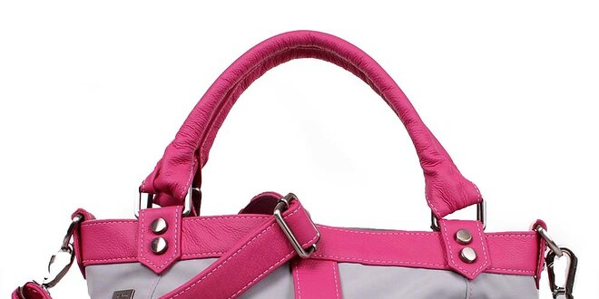 Dámska šedo-ružová kabelka s príveskami Jahn for Jahn