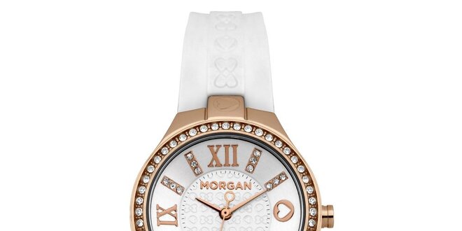Dámske analógové hodinky s bielym remienkom Morgan de Toi