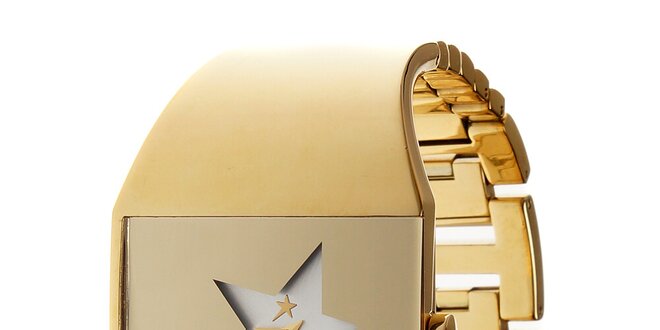 Dámske zlaté oceľové hodinky Thierry Mugler