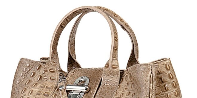 Dámska šedohnedá kabelka s krokodýlim vzorom Giulia