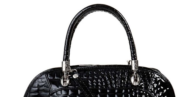 Dámska čierna kabelka s motívom krokodýlej kože Giulia