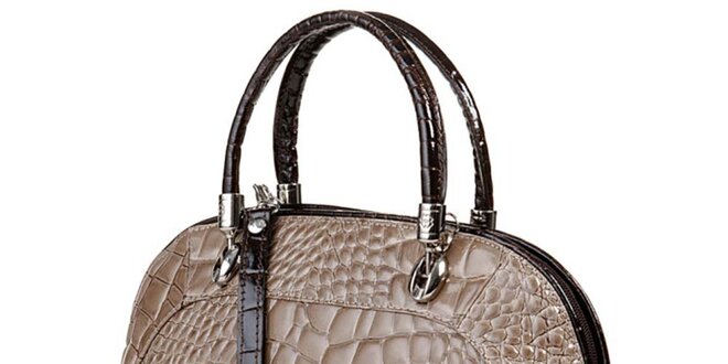 Dámska svetlo hnedá kabelka s motívom krokodýlej kože Giulia