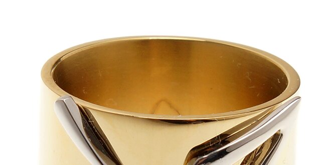 Dámsky zlatý ocelový prsteň Thierry Mugler so striebornou hviezdou
