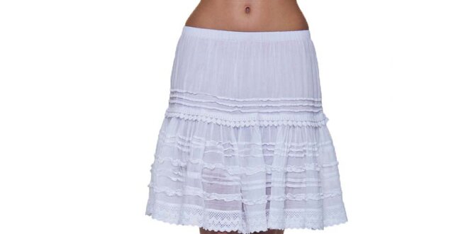 Dámska biela volánková sukňa Kool