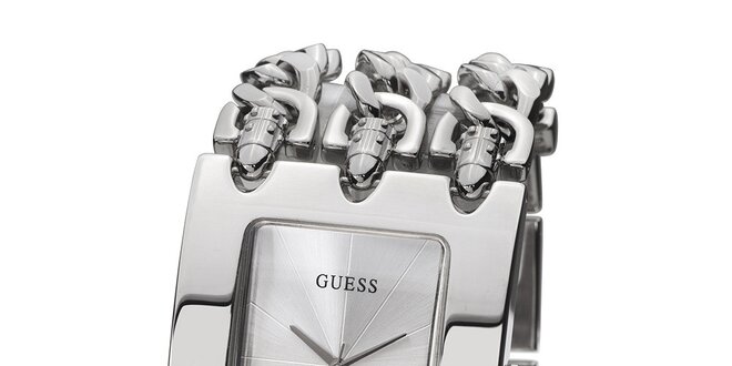 Dámske náramkové hodinky v striebornej farbe Guess