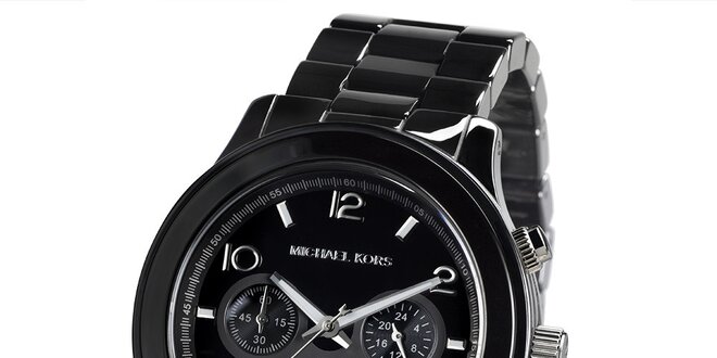 Pánske čierne hodinky s chronografom Michael Kors